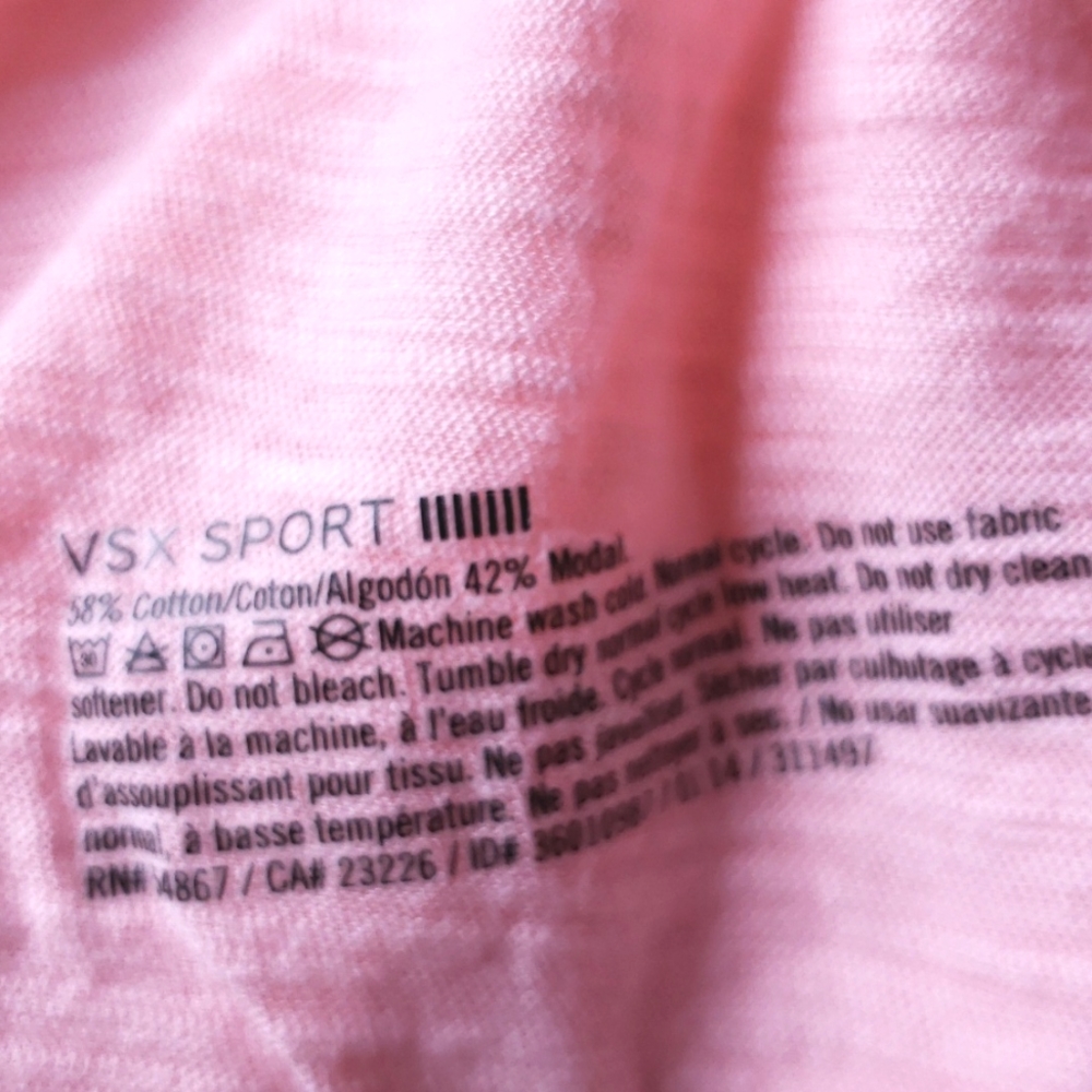 VICTORIA'S SECRET SPORT VSX WORKOUT T-SHIRT LIGHT CORAL SIZE MEDIUM - Picture 5 of 5